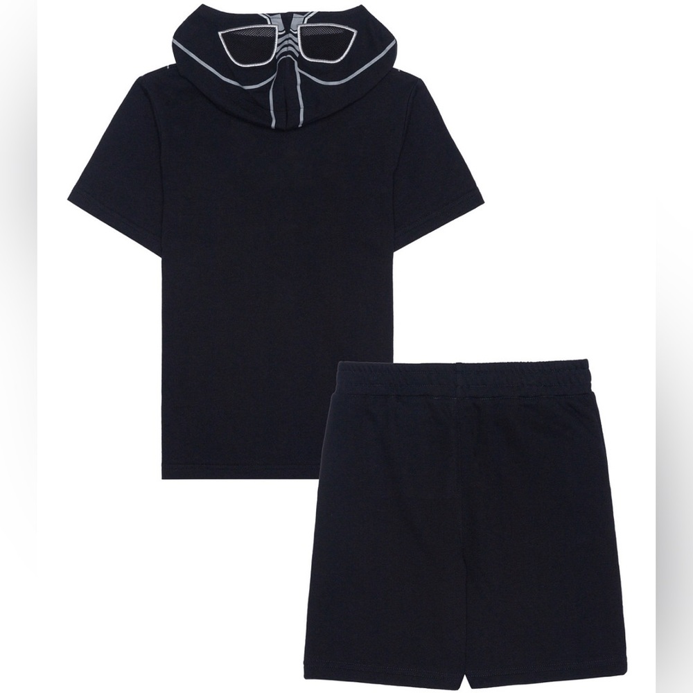 BNWT - Darth Vader (Little boys) Hooded T-Shirt & Shorts, 2PC Set, Black, Size 5 - Picture 3 of 9